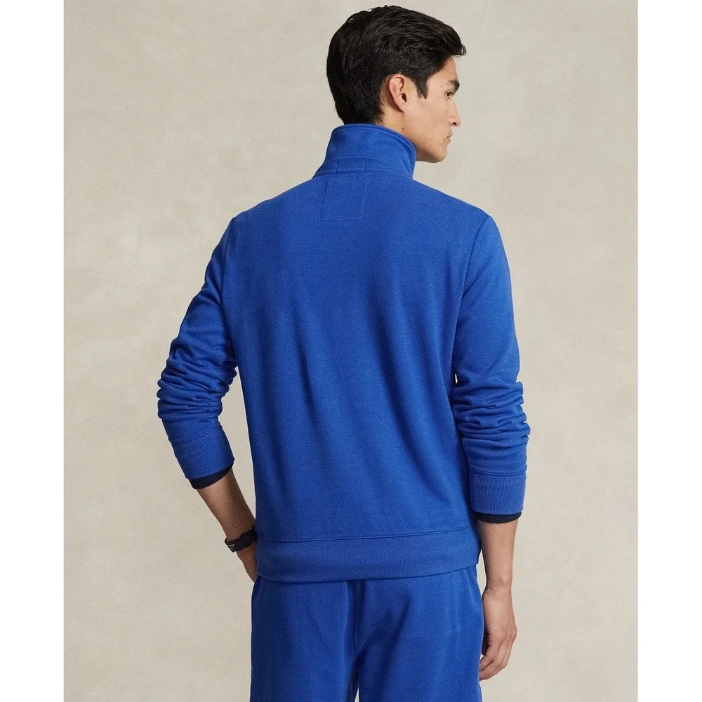 Polo Ralph Lauren Men's Terry Quarter Zip Sweatshirt Blue Saturn Size XL NEW